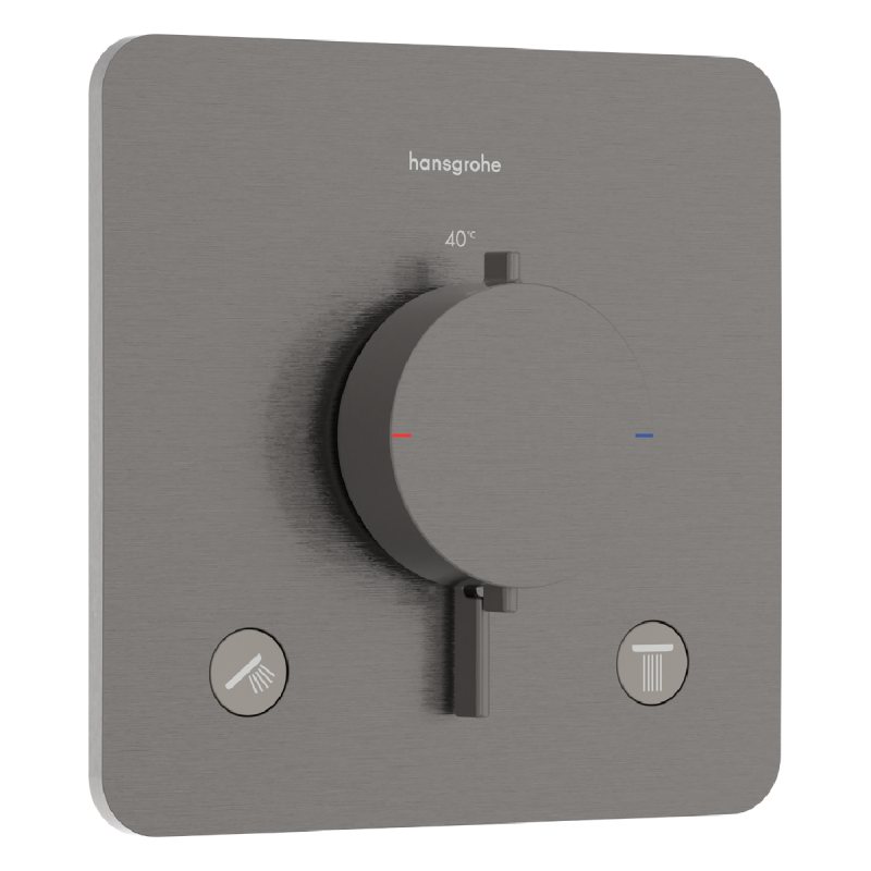 ECOSTAT COMFORT Q термостат для 2х споживачів, ПМ, шліфованний чорний хром