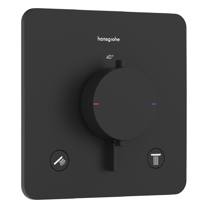 ECOSTAT COMFORT Q термостат для 2х споживачів, ПМ, чорний матовий