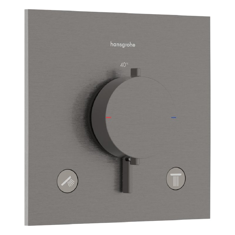 ECOSTAT COMFORT E термостат для 2х споживачів, ПМ, шліфованний чорний хром