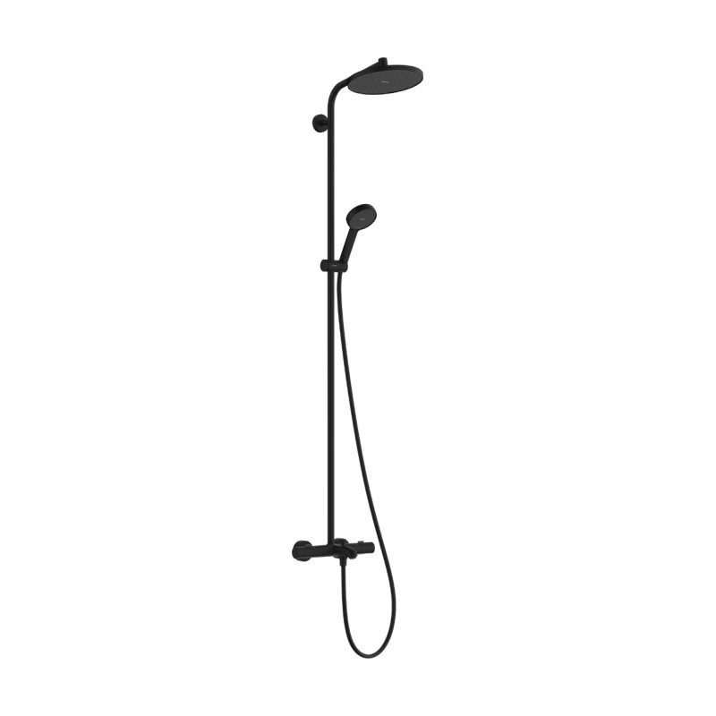 ACTIVERA S 240 1jet EcoSmart Showerpipe душова система з термостатом для ванни, чорний матовий