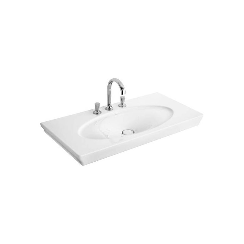 LA BELLE умивальник меблевий 100*49см на 3 отв, без переливу, White Alpin CeramicPlus