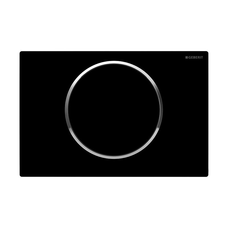 SIGMA10 ROUND змивна клавіша, для змивання/ зупинки змивання, чорний/ глянцевий хром