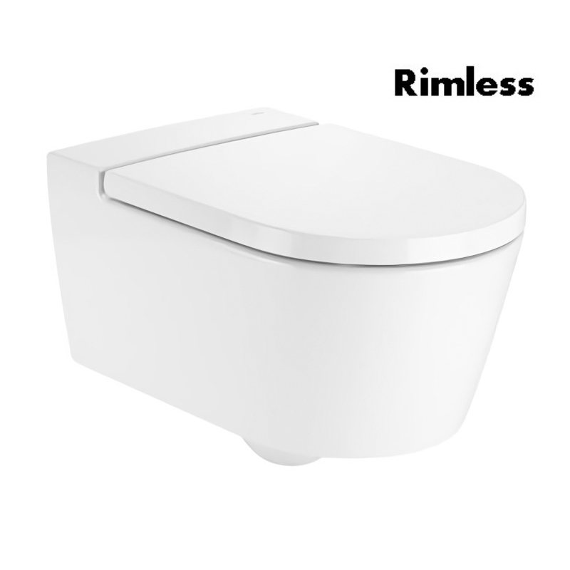 INSPIRA Round унiтаз 370*560*440мм, пiдвiсний, круглий, Rimless, горизонтальний випуск