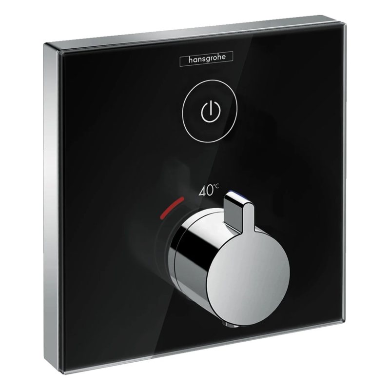 ShowerSelect Термостат для одного споживача, скляний, ПМ, чорний/хром