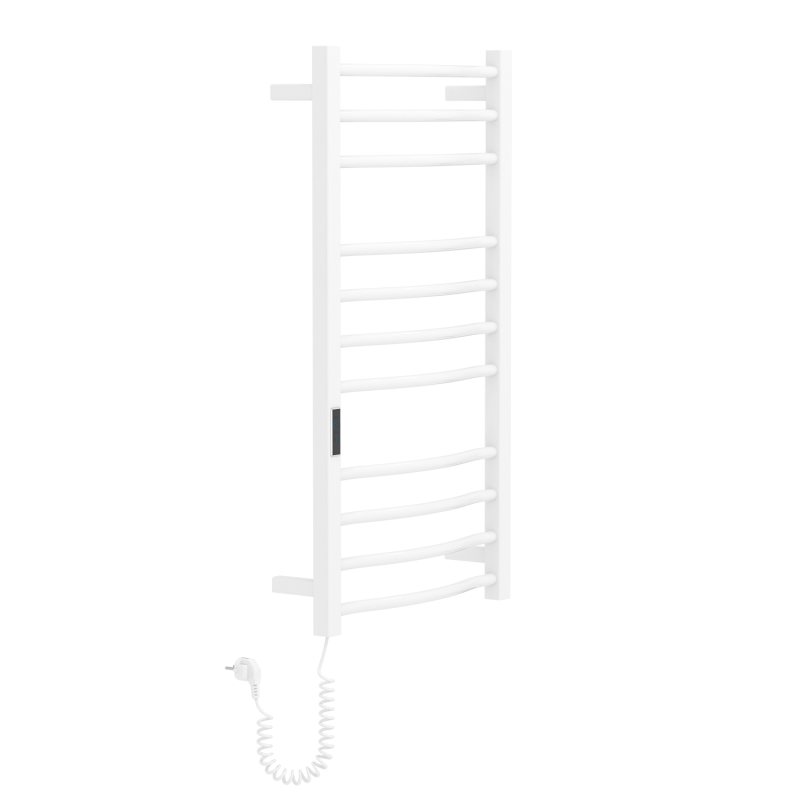 i-HEAT рушникосушарка електро, 120W, 500 * 900мм, AISI 304, 11п. (4-4-3) коло, стійки квадрат, таймер, терморегулятор, білий глянець, лівий