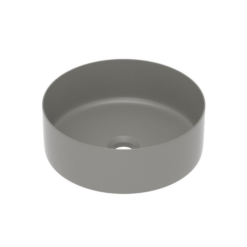 Умивальник накладний 35,8*35,8*13,7см круглий, matt grey