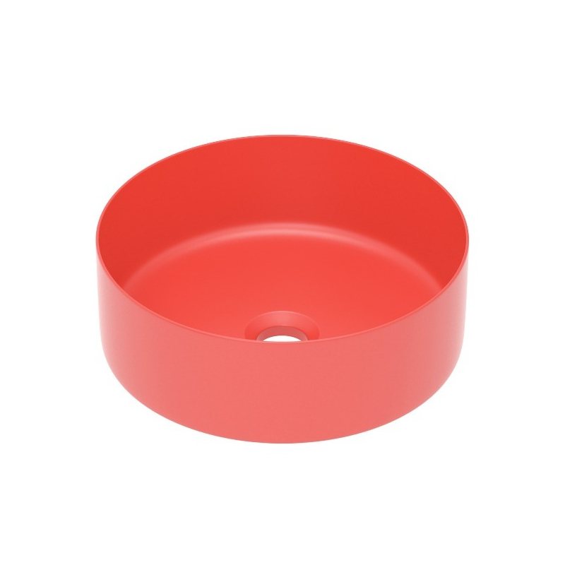 Умивальник накладний 35,8*35,8*13,7см круглий, matt red