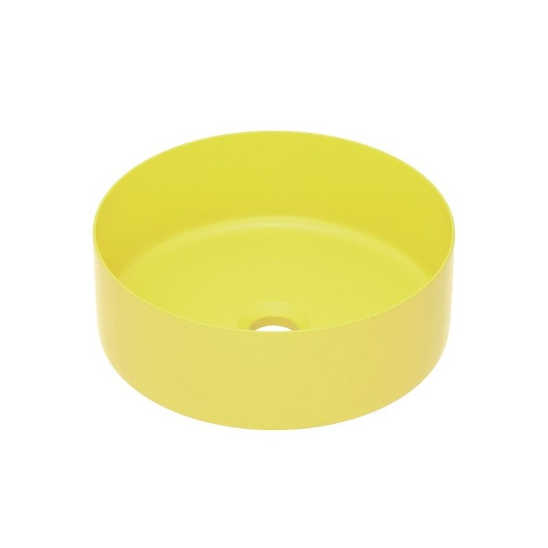 Умивальник накладний 35,8*35,8*13,7см круглий, matt yellow