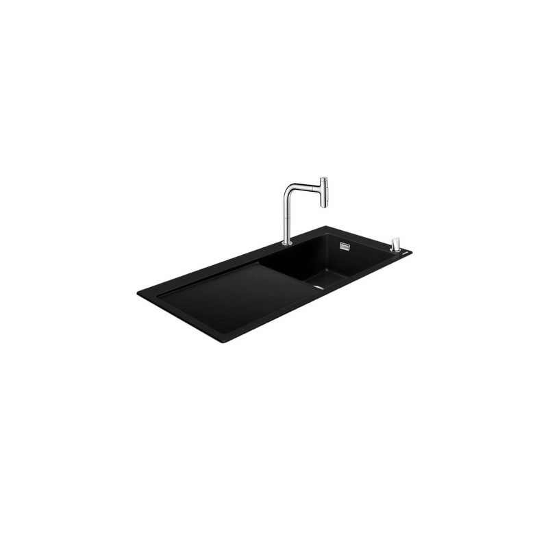 C51--F450-08 кухонний комплект 450 select, мийка ввбудована зi змiшувачем, одноважiльним, з сушаркою для посуда злiва, хром