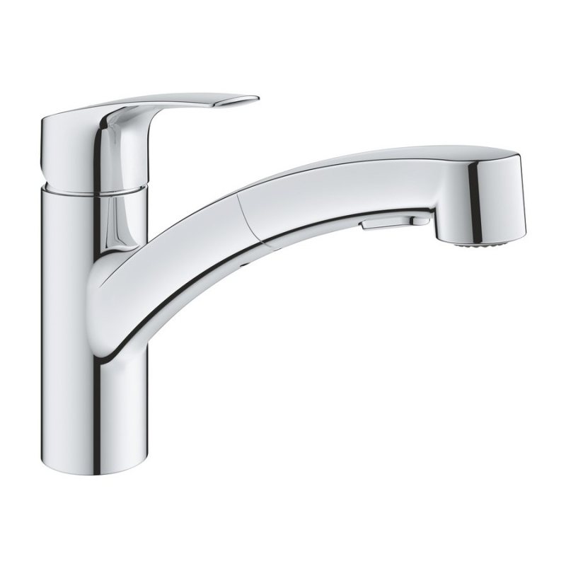 Змішвач для кухні з висувним виливом GROHE EUROSMART 30305001, хром