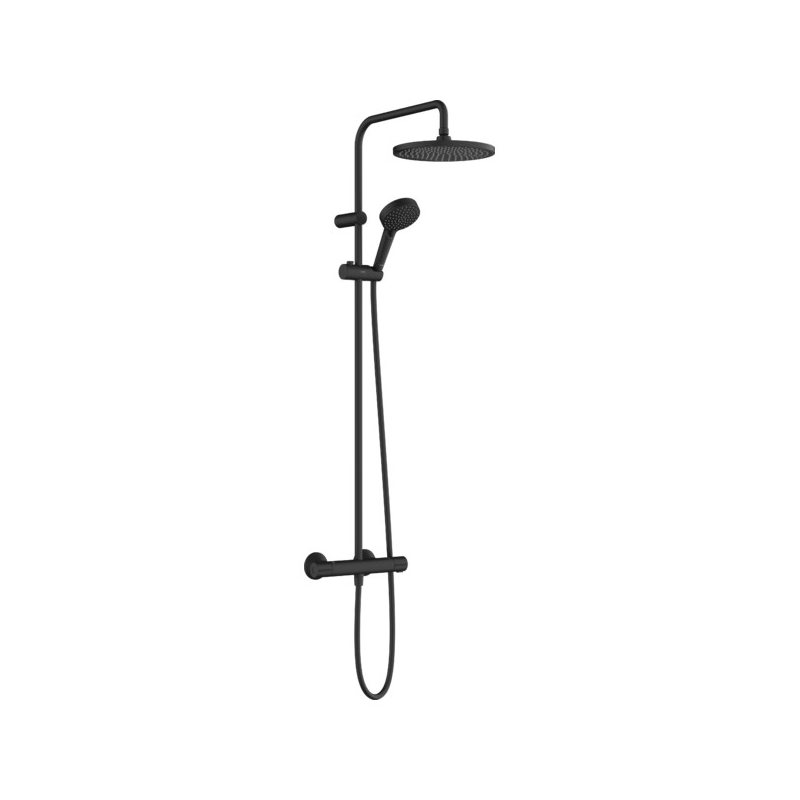 VERNIS BLEND душова система Showerpipe 240 з термостатом, 1jet, чорний матовий
