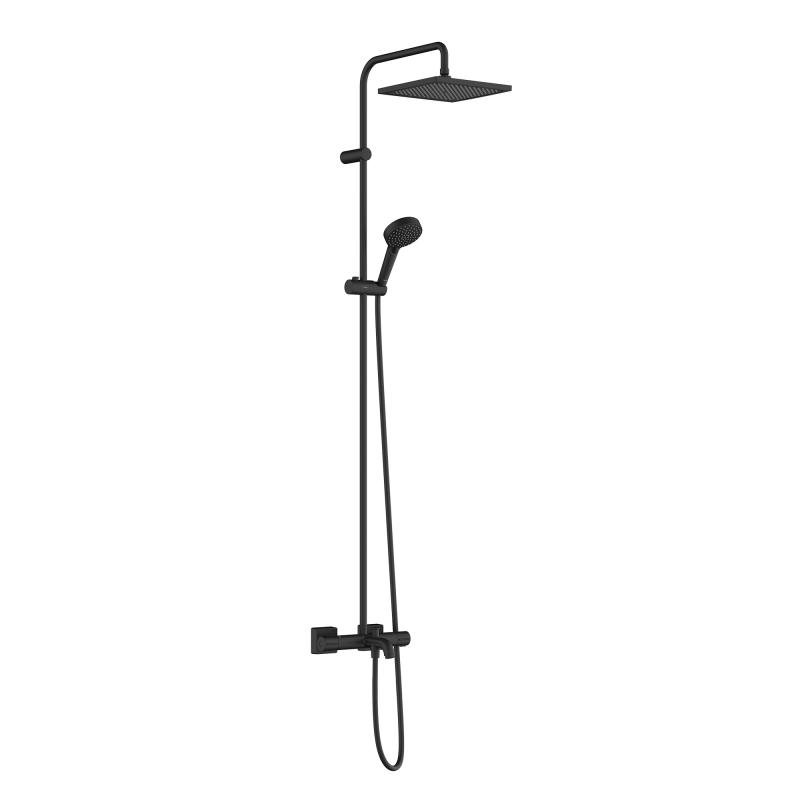 VERNIS SHAPE душева система Showerpipe 240 з термостатом для ванни, 1jet, чорний матовий