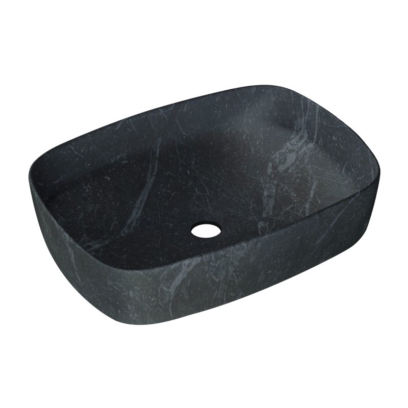 VOLLE PIEDRA умивальник накладний 50*37*13,5 см, темний мармур
