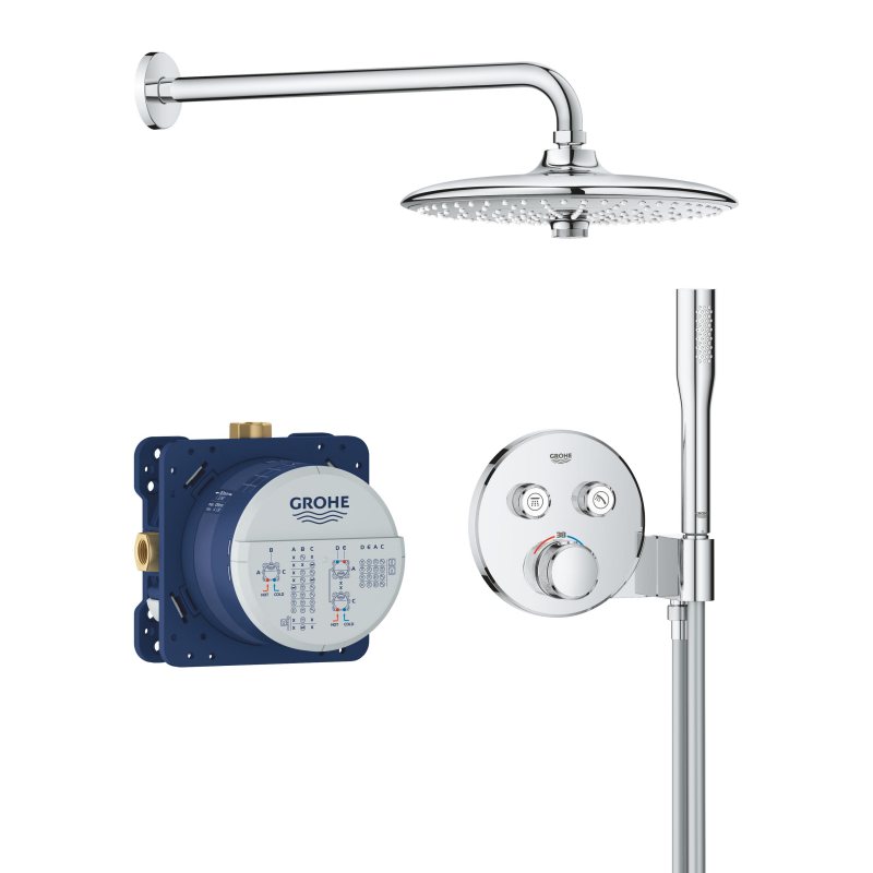 GROHTHERM SMARTCONTROL набір прихованого монтажу з верхнім душем 260 , колір хром
